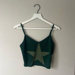 Source Unknown Dark Green Star Camisole